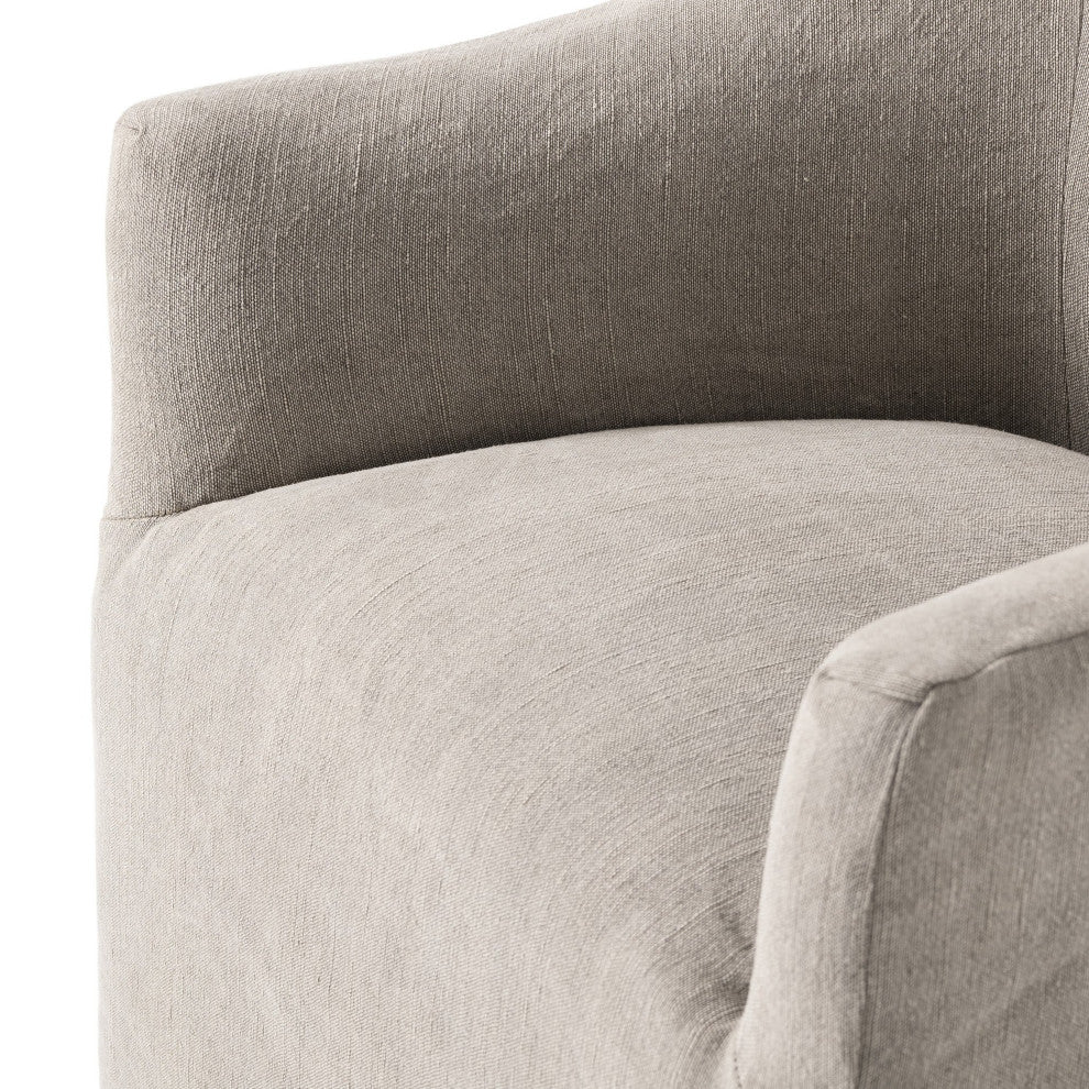 Cove Dining Chair With Casters Heather Twill Stone