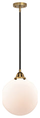 Beacon Mini Pendant, Black Antique Brass, Matte White, Matte White