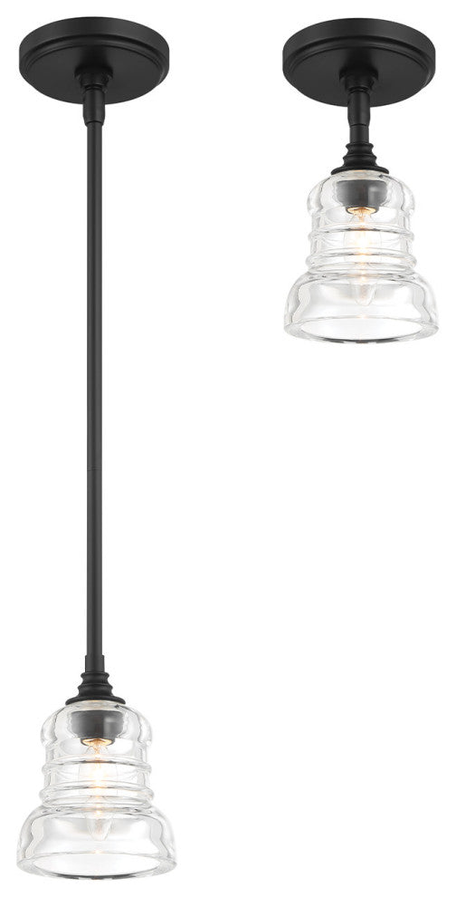 Crystorama Lighting Group GRG-1040_CEILING Gregory 5"W Semi-Flush - Matte Black