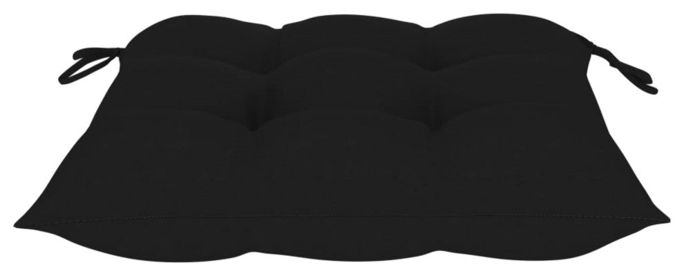 Vidaxl Garden Chairs With Black Cushions 4-Piece Set Solid Teak Wood
