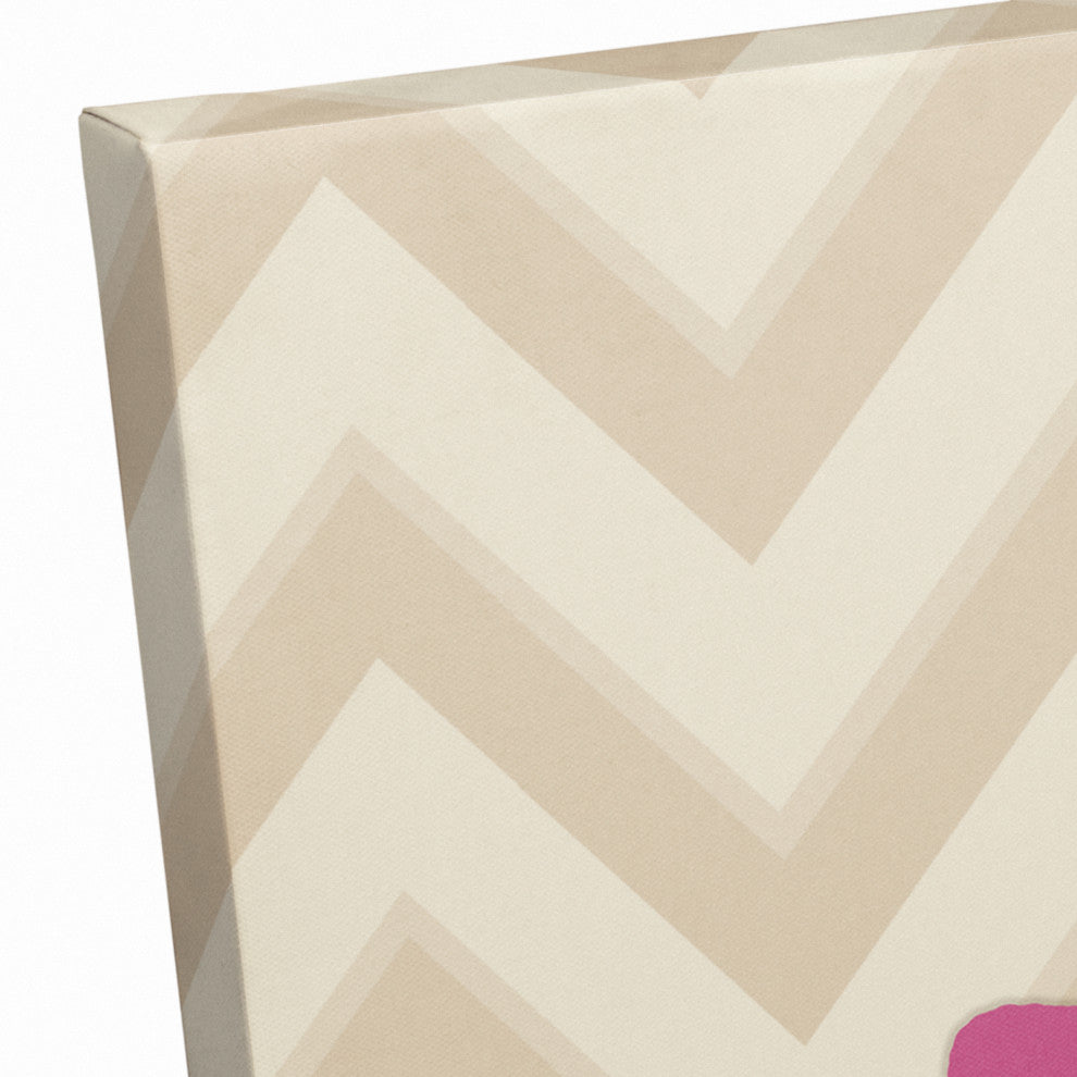 Pink Owl Chevron 24x20 Canvas Wall Art