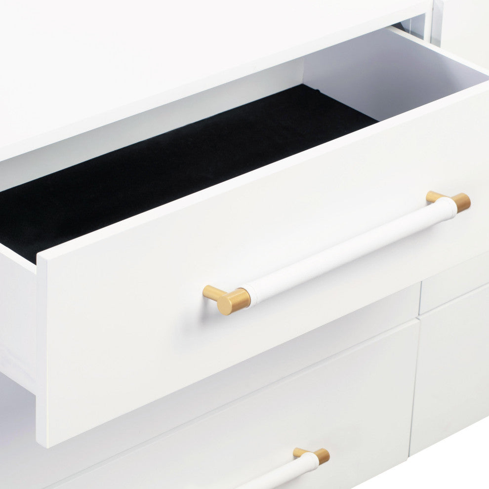 Trident 6 Drawer Dresser, White
