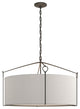 Bow Large Pendant, Natural Iron Finish, Flax Shade
