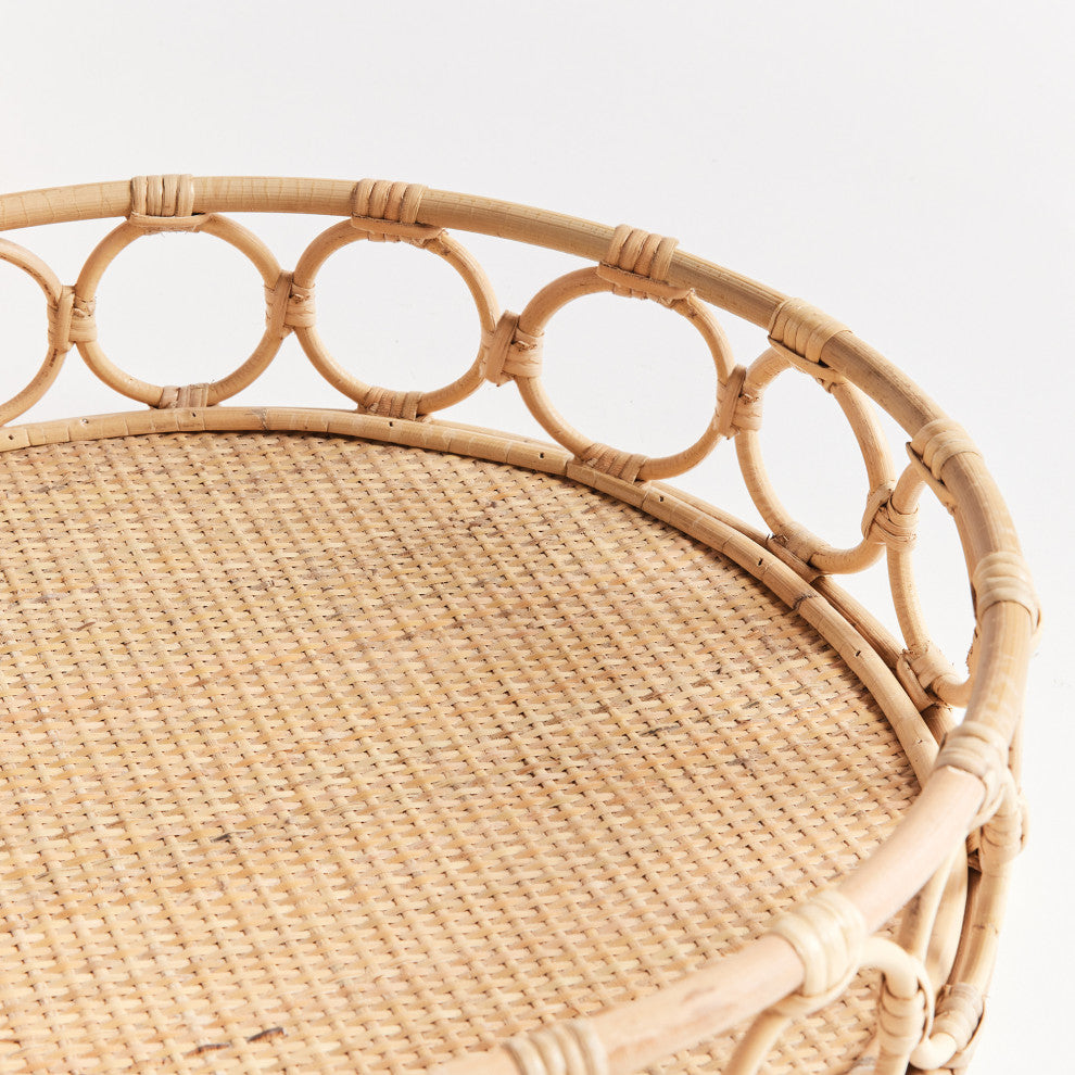 Ninette Rattan Round Trays, Set of 2