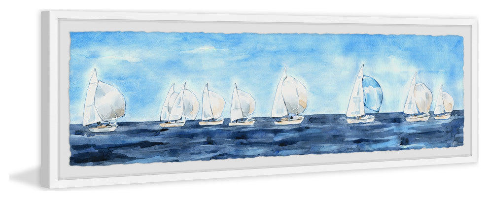 "Gone Sailing" Framed Painting Print, 45x15