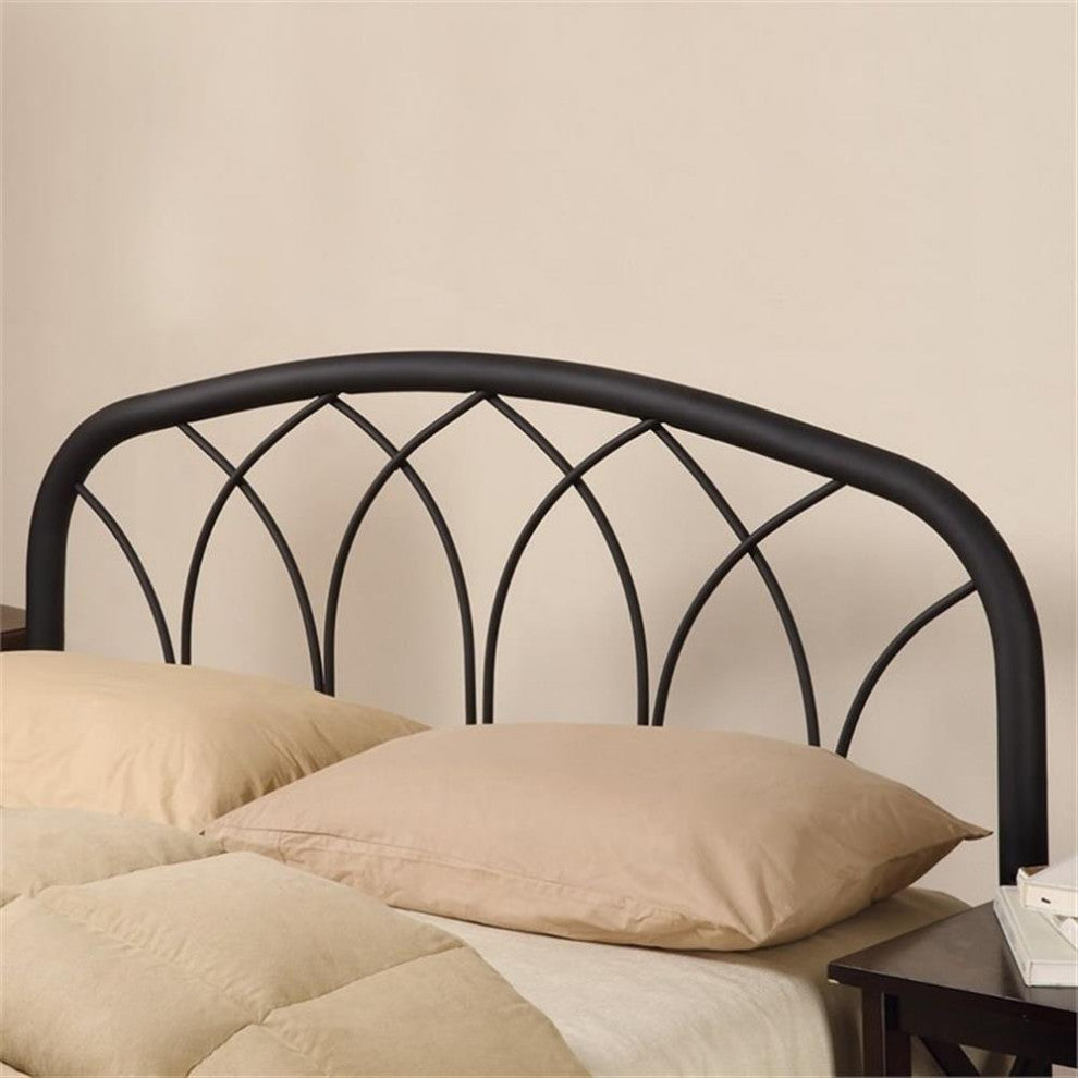 Bowery Hill Transitional Metal Full Queen Headboard in Black