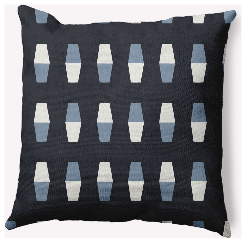 26x26" Bowling Pins Nautical Decorative Indoor Pillow, Shark Blue