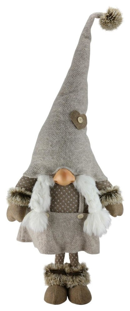 31" Nature's Luxury Gnome with Pig Tails Tabletop Christmas Decoration