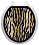 Zebra Toilet Tattoos Seat Cover Vinyl Lid Decal, Animal Print Bathroom Decor, Round