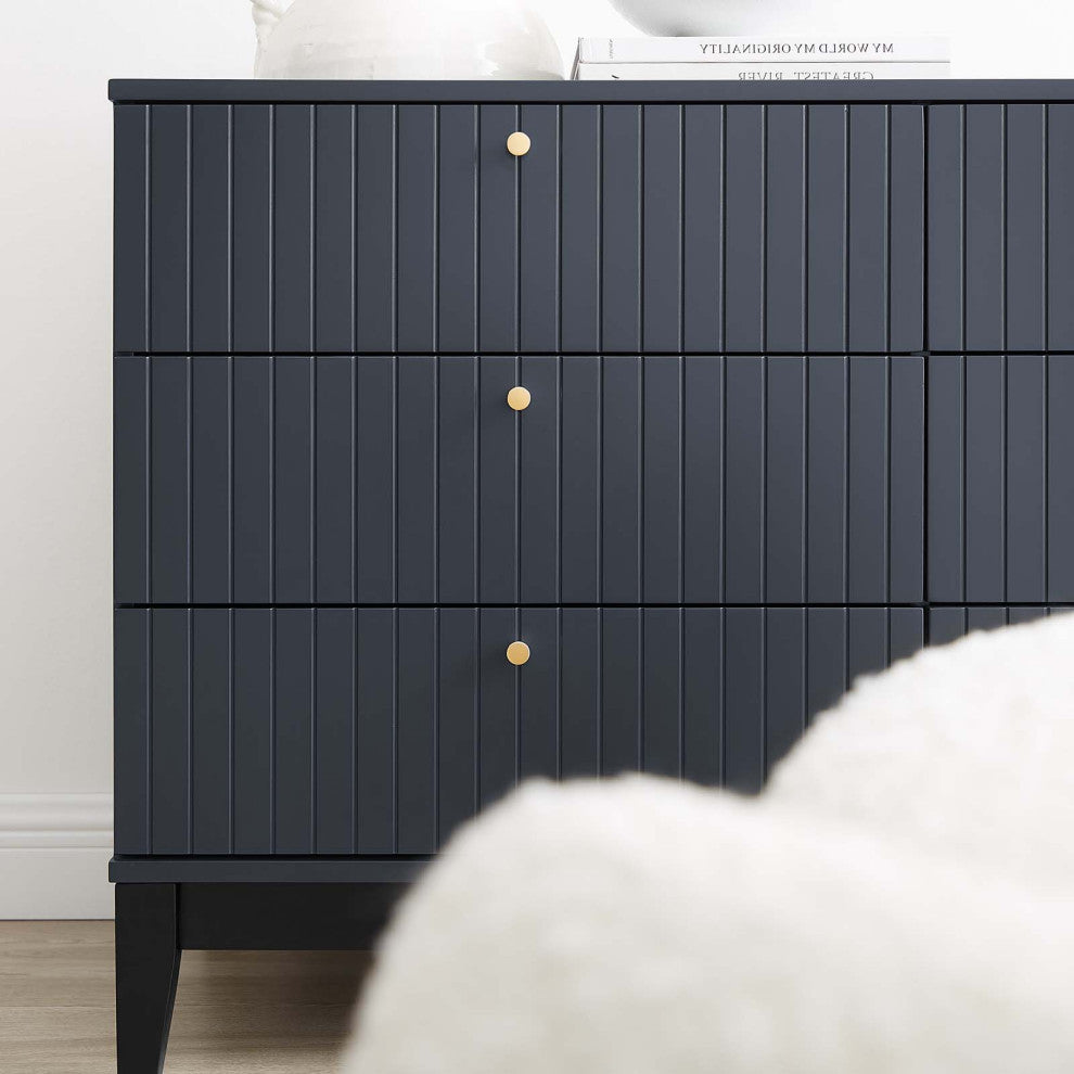 Dresser Drawer Chest Stand, Blue, Wood, Modern, Mid Century Living Guest Suite