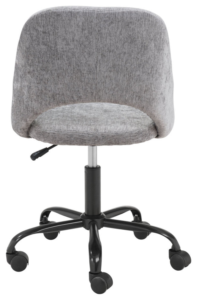 Computer Work Chair, Steel Metal, Gray, Black, Home Business Office