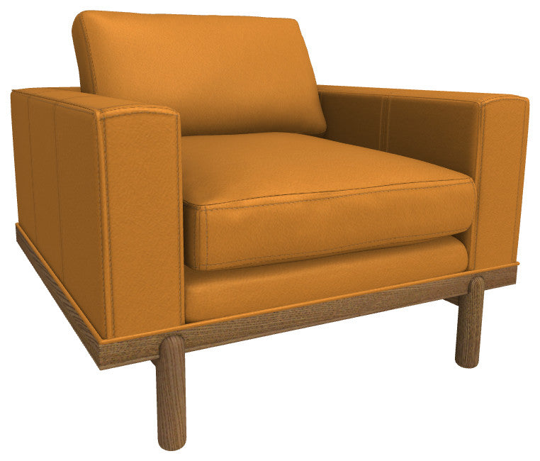 Cantor Leather Chair, Finish Shown: Fawn, Leather Shown: Saffron