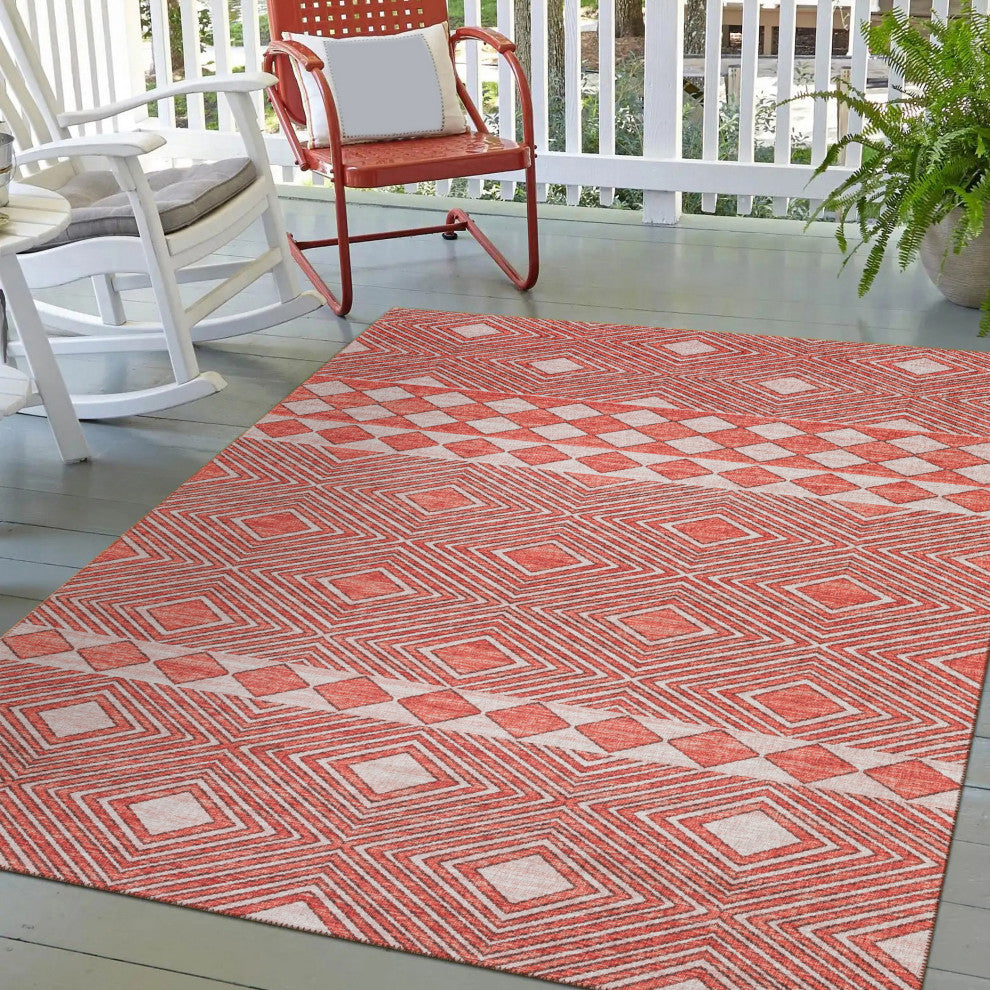 Indoor/Outdoor Sedona SN1 Paprika Machine Washable 10' x 14' Rug