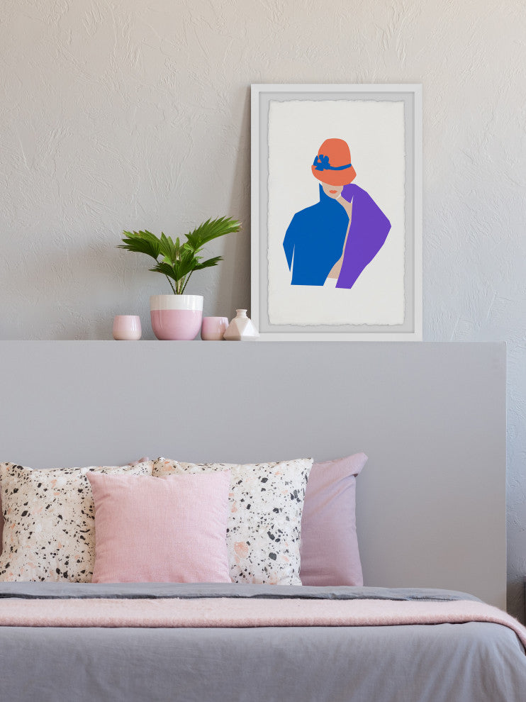 "Retro Bucket Hat" Framed Painting Print, 24x36