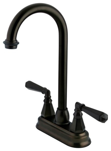Metropolitan Oil Rubbed Bronze Two Handle 4" Centerset Bar Faucet KS4495HL