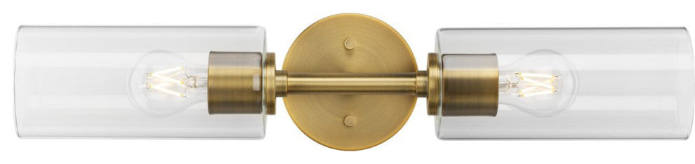 Cofield Collection Two-Light Vintage Brass Transitional Wall Sconce Vanity Light