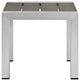 Shore 3 Piece Outdoor Patio Aluminum Sectional Sofa Set, Silver Navy