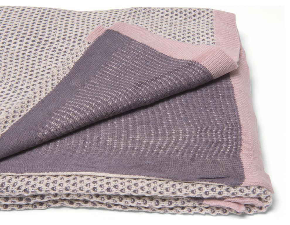 Woven Honeycomb Throw, Pink