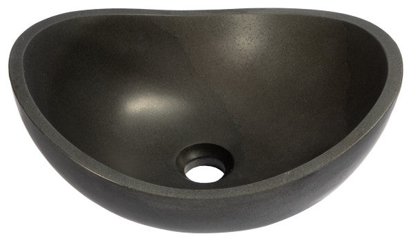 Eden Bath EB_S043LS-H Small Canoe Vessel Sink - Lava Stone