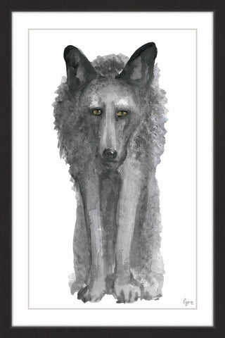 "The Grey Wolf" Framed Painting Print, 12"x18"