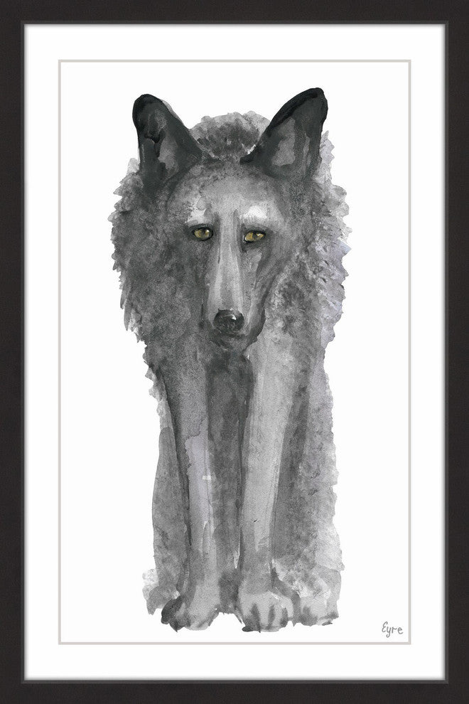 "The Grey Wolf" Framed Painting Print, 12"x18"