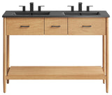 Zaire 48" Double Sink Bathroom Vanity - Natural Black