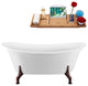 67" Streamline N1081ORB-IN-CH Clawfoot Tub and Tray With Internal Drain