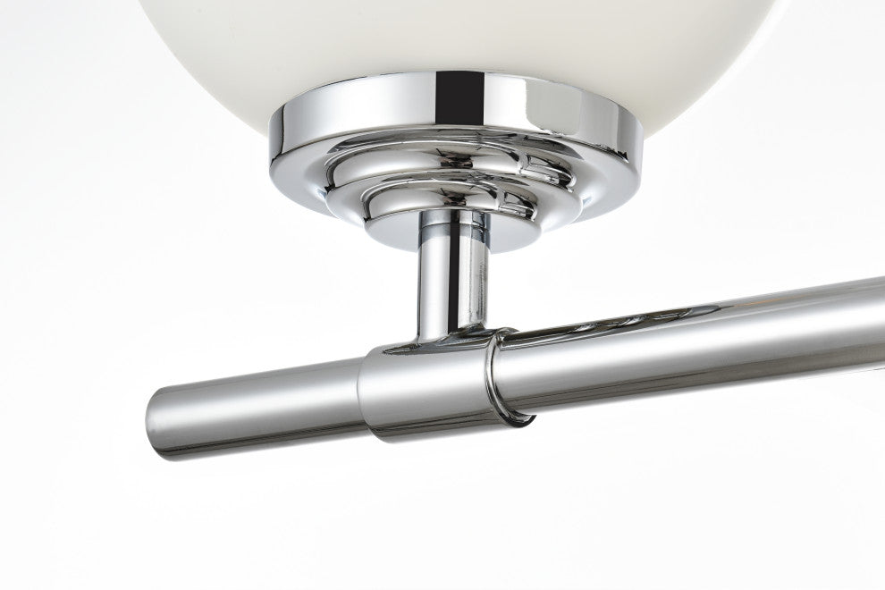 3 Light Chrome And Frosted White Bath Sconce