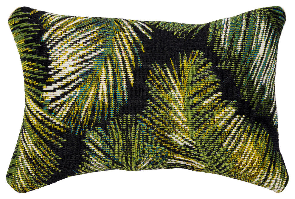 Marina Palm Border Indoor/Outdoor Pillow Black 12"x18"
