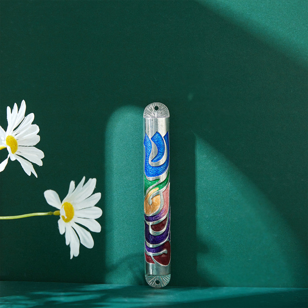 Matashi Hand Painted Enamel 6'' Mezuzah