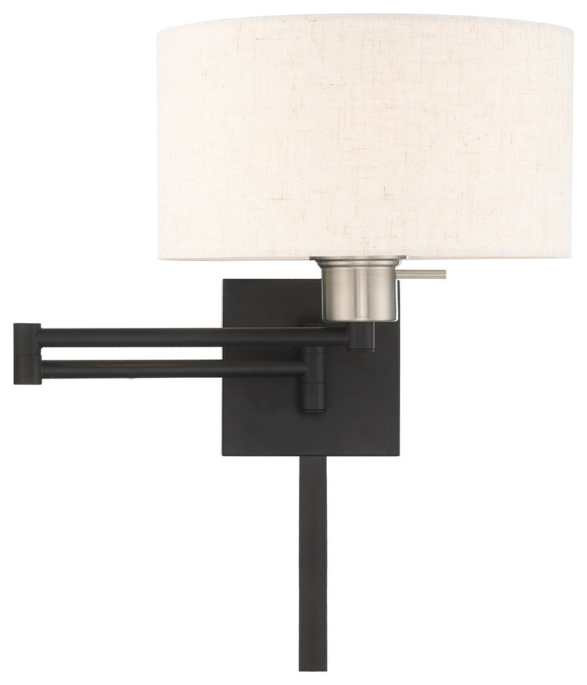 Livex Lighting Black 1-Light Swing Arm Wall Lamp