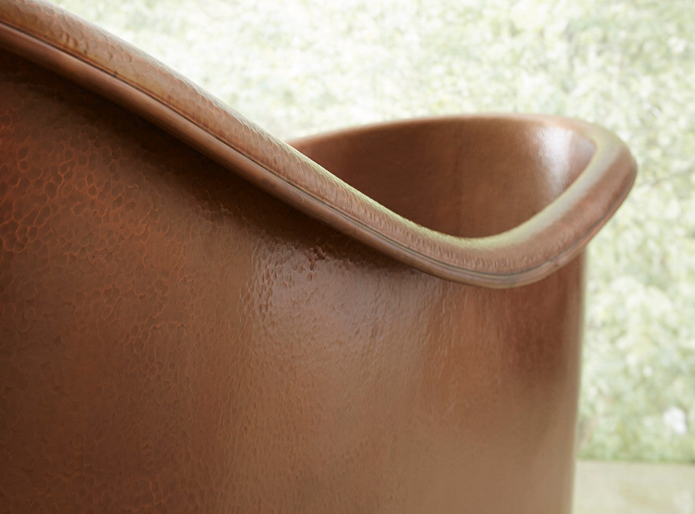 Euclid 6' Copper Freestanding Bathtub With No Overflow