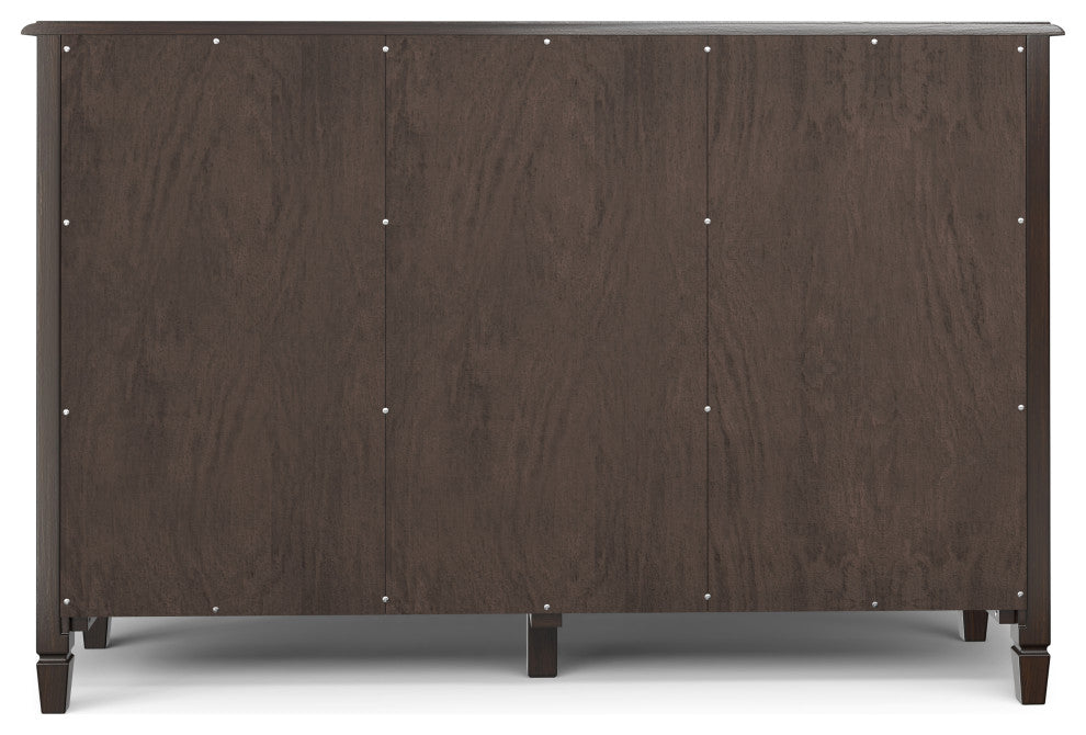Connaught Solid Wood Tall TV Stand, Dark Chestnut Brown For TVs up to 60"