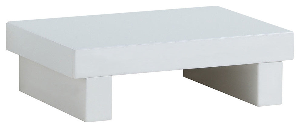 Benzara BM182979 Finely Designed Solid Wood Nightstand, Glossy White