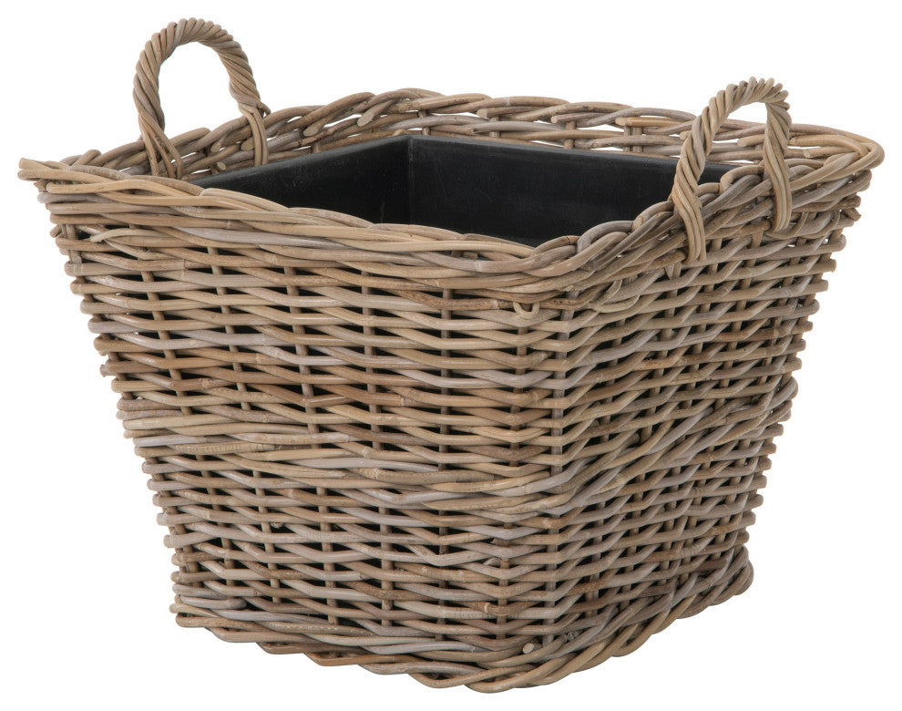 Rattan Kobo Square Planter Basket In&Outdoor, Large