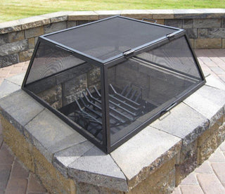 Master Flame Fire Pit Screen, Hinged Access, Stainless Steel, 35"x35ï¿½