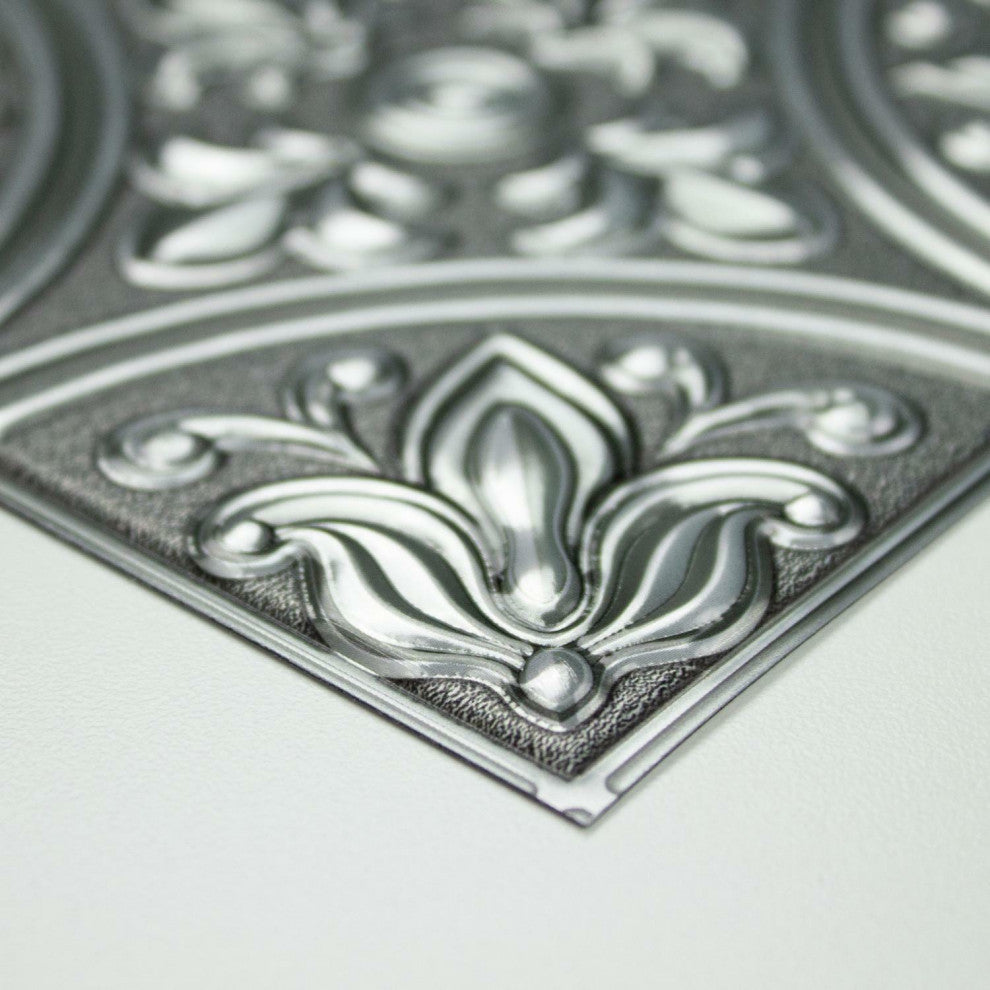 Silver Tin  Peel And Stick Tile Backsplash