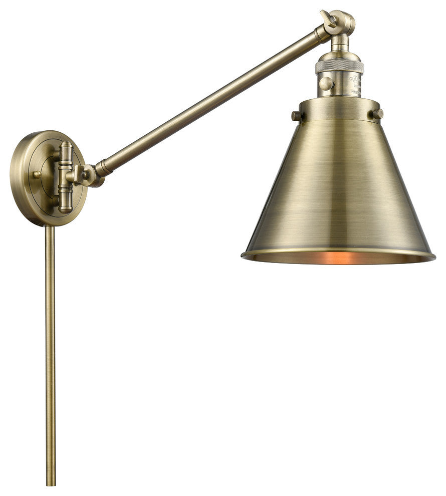Appalachian Swing Arm With Switch, Antique Brass, Antique Brass