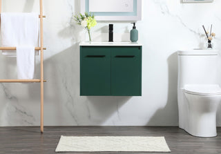 Home Living 24" Single Bathroom Vanity, Green With Backsplash
