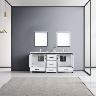 Ziva Transitional White 72" Double Vanity Set