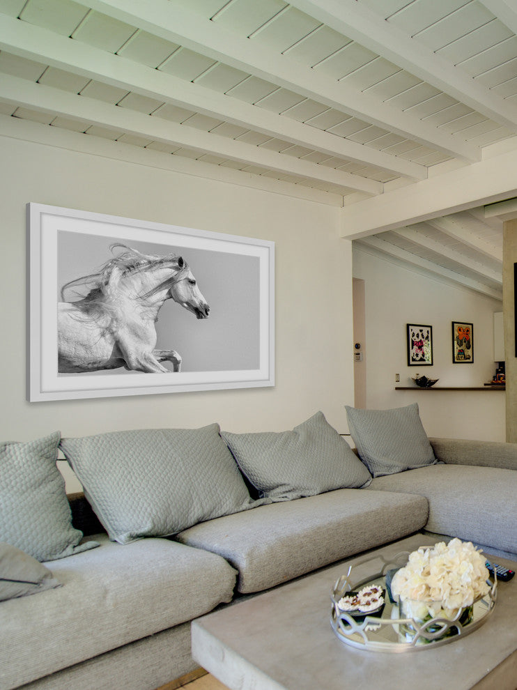 "White Mane" Framed Painting Print, 24x16