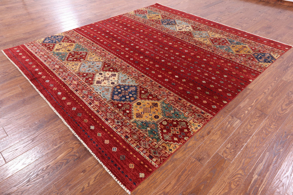 8' 6" X 9' 8" Khorjin Super Kazak Hand-Knotted Wool Rug Q5238