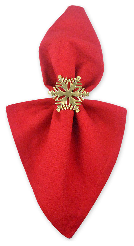 DII Gold Snowflake Napkin Ring, Set of 6