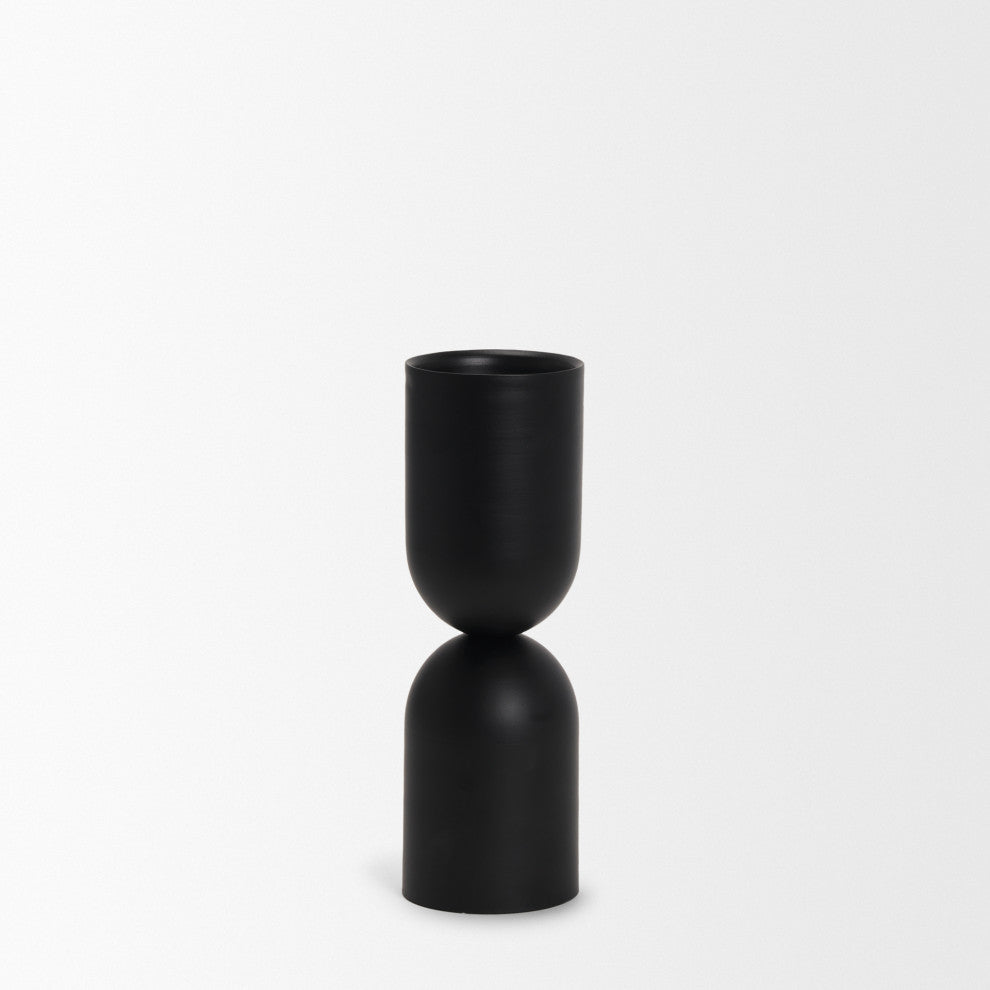 Qamra Medium Black Metal Pillar Candle Holder
