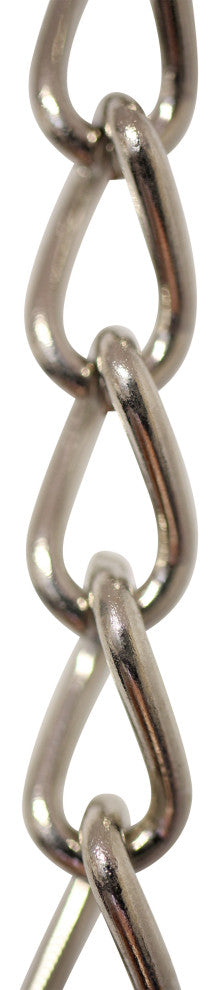 RCH Hardware Steel Twist Clock Chain, 164 Reel, Polished Nickel, U15