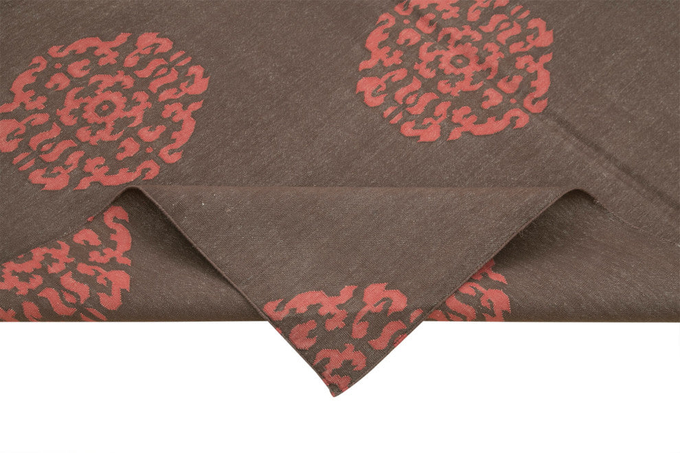 Rug N Carpet - Handmade Wool 6' 0'' x 8' 11'' Modern Design Dhurrie Kilim Rug