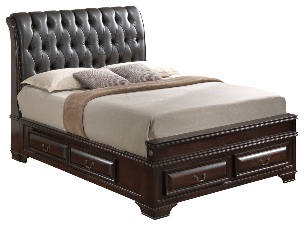 LaVita Queen Storage Bed, Cappuccino, King