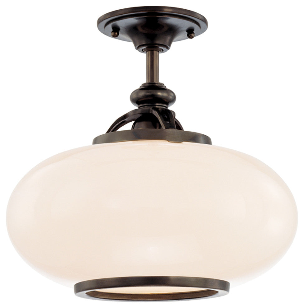 Canton 1-Light Semi Flush, Old Bronze