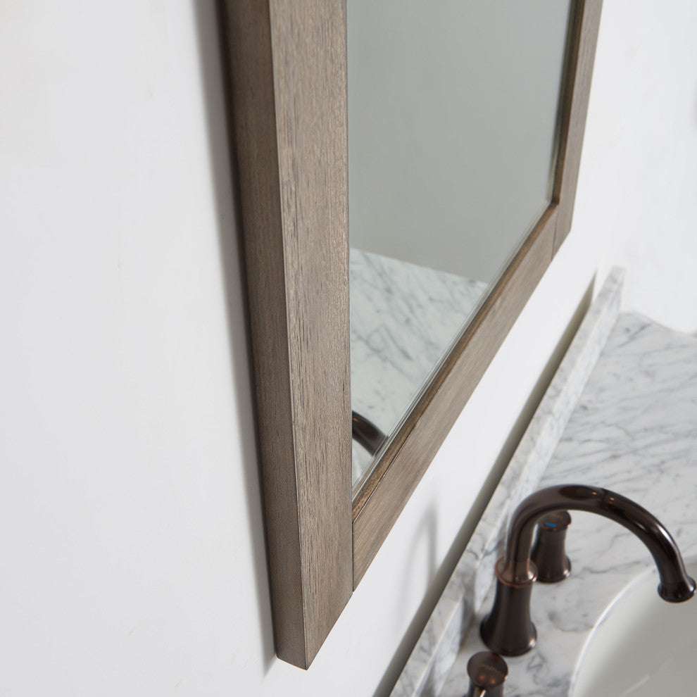 Cortes Rectangular Wall Mount Mirror, Classical Grey, 24"