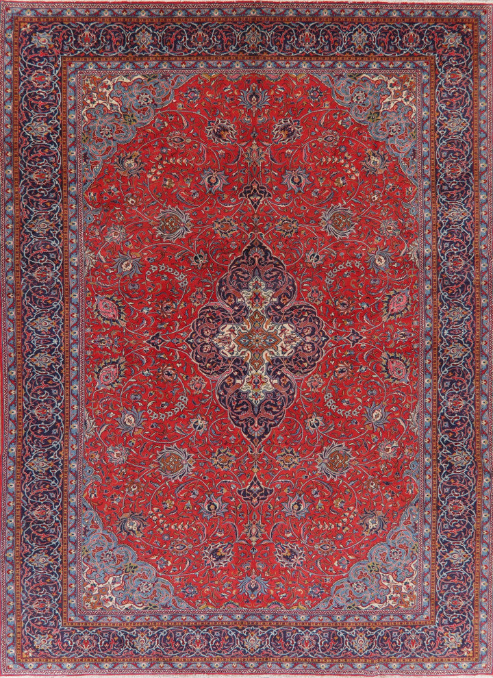 Consigned, Persian Oriental Traditional Vintage Handmade Area Rug, Red, 10x13